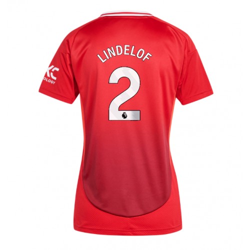 Fotbalové Dres Manchester United Victor Lindelof #2 Dámské Domácí 2024-25 Krátký Rukáv